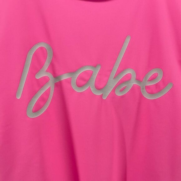 Hot Pink “Babe” Graphic One-Piece Swimsuit Women’s Size Large Pool Party Vibes - Picture 5 of 11